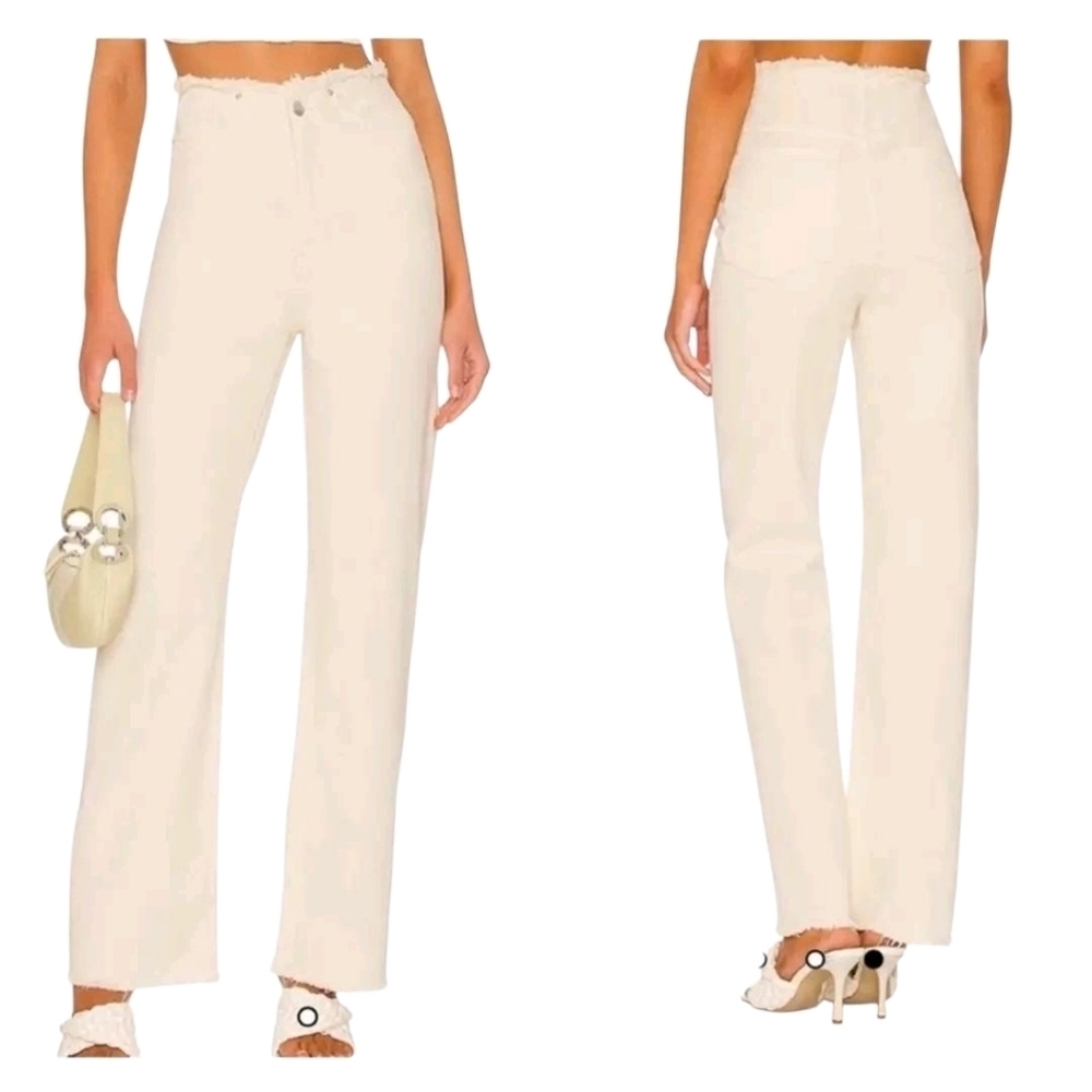 WeWoreWhat Ivory Icon Straight Jean Stretch Twill Denim Size 25